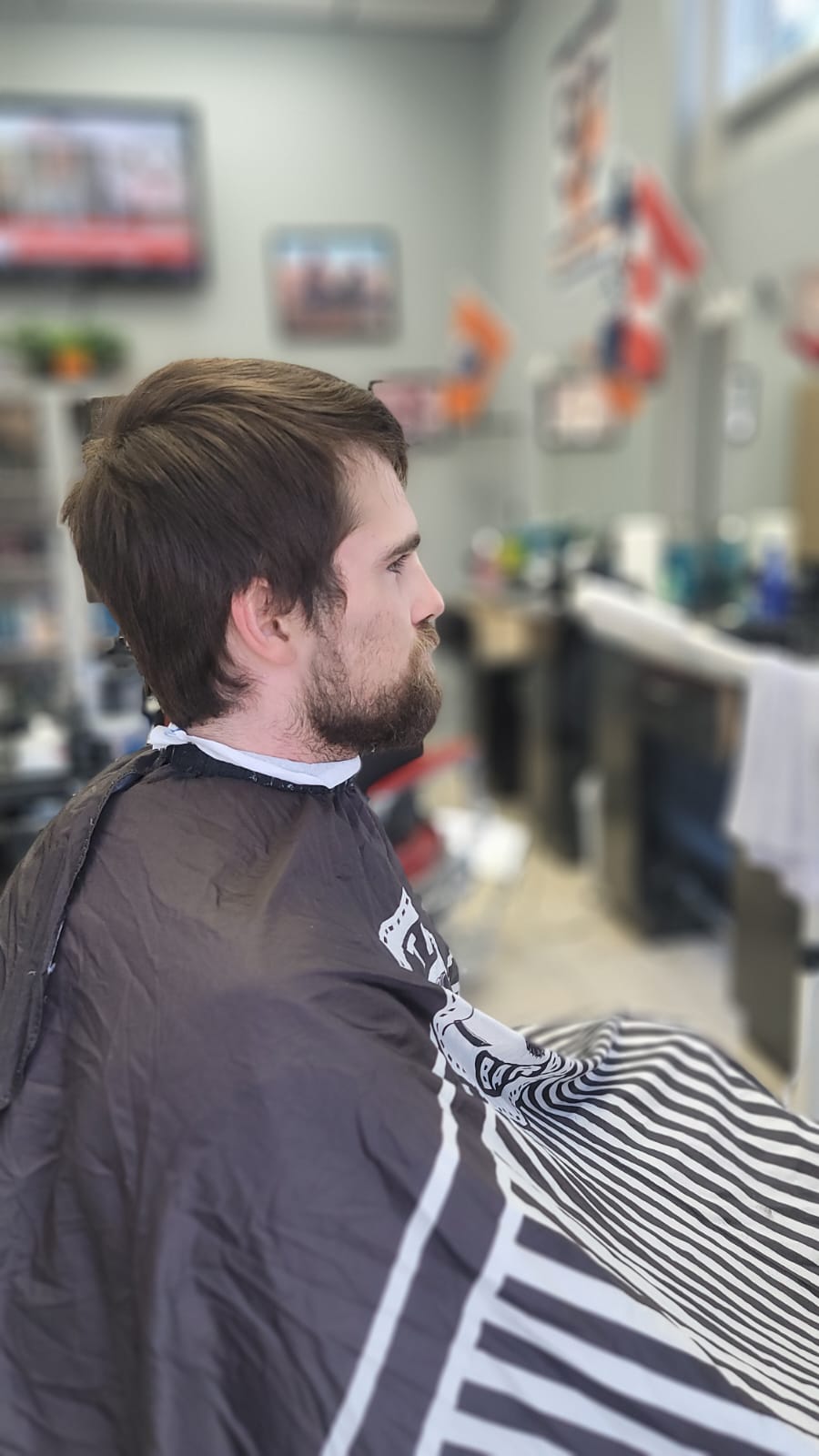 Before haircut profile at The Ridge Barbershop