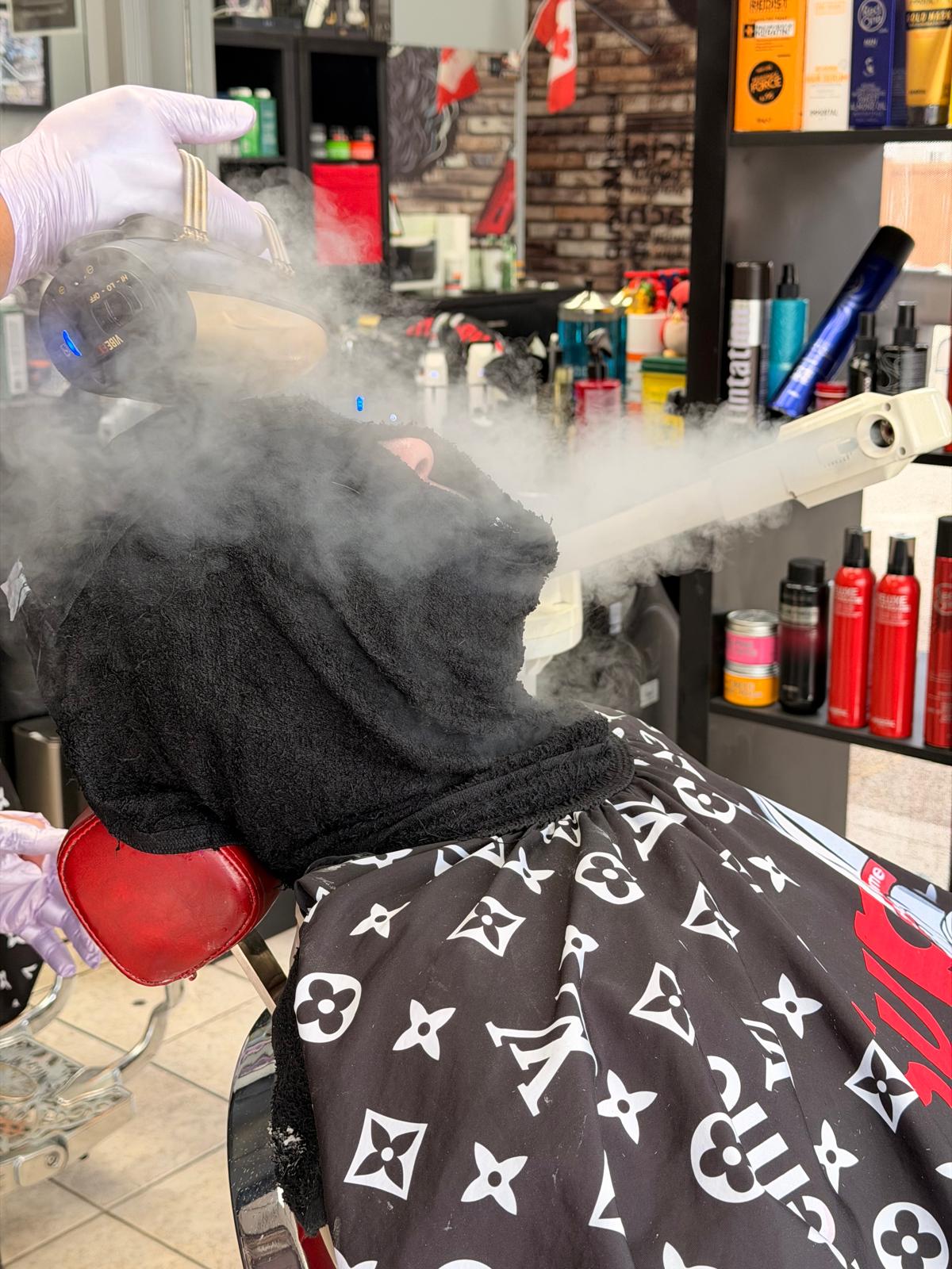 Steam towel service at The Ridge Barbershop