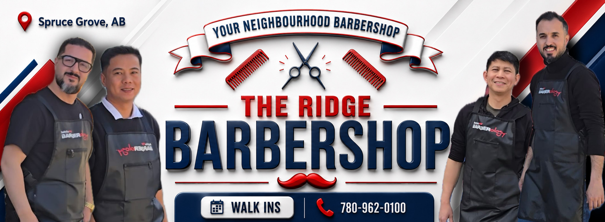 The Ridge Barbershop team banner